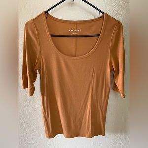 Everlane “Acorn” Pima Micro-rib Scoop Tee